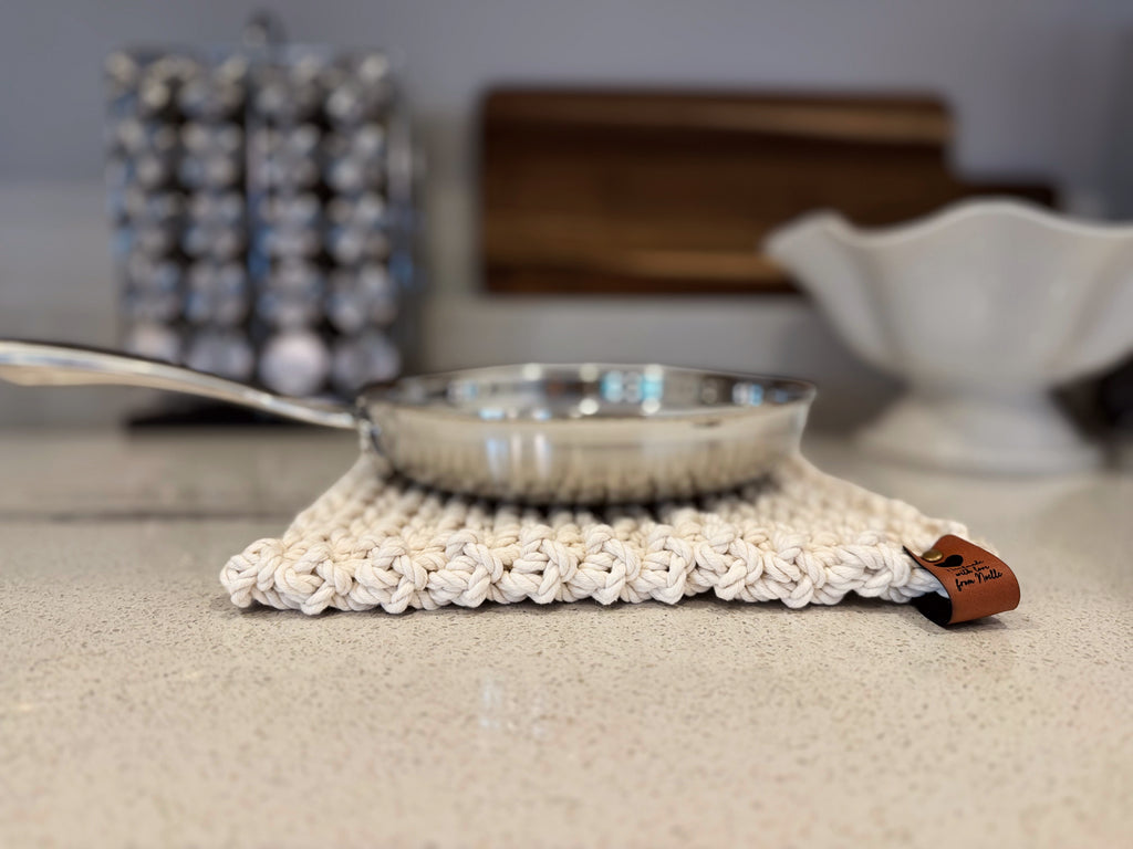 Custom Handmade Crochet All Cotton Hot Pad Trivet Hanging Heat Resistant 